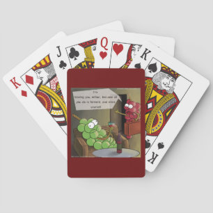 Grape Break-Up Funny Food, Wine & Marriage Comic Playing Cards