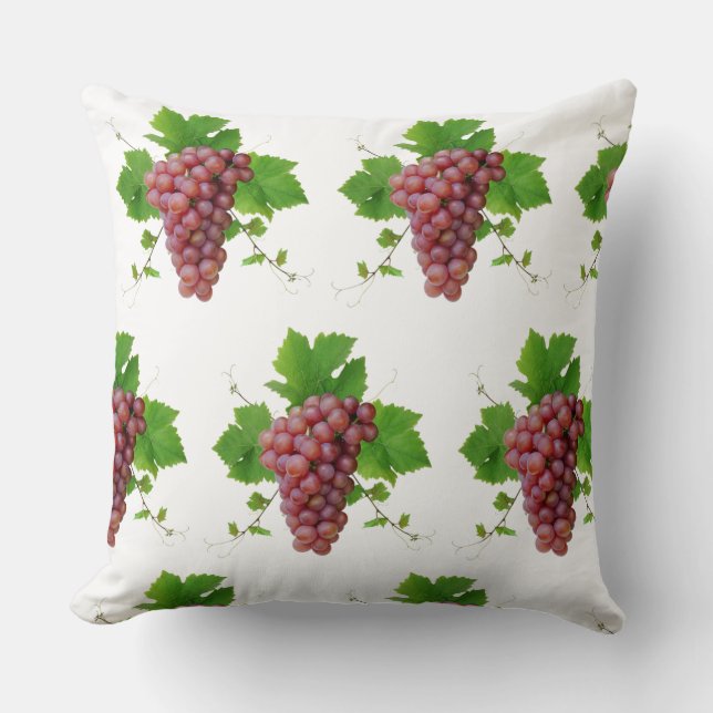 Grape Bunch Pattern Throw Pillow (Front)