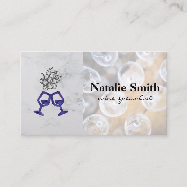Grape Bunch | Red Wine Glass | Tasting Business Card (Front)