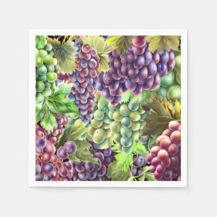Grape bunches red green vineyard collage decoupage napkin