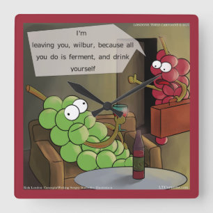 Grape Divorce Funny Wall Clock