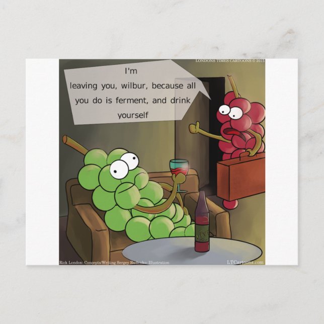 Grape Divorces Funny Postcard (Front)