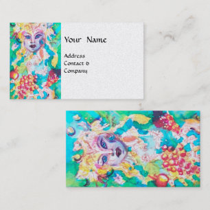 GRAPE FAIRY TALE Blue Green Floral Business Card