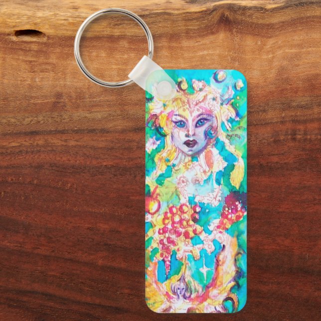 GRAPE FAIRY TALE Fantasy Watercolor Keychain (Front)