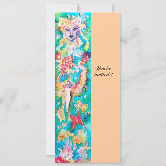 GRAPE FAIRY TALE pink blue fucsia white Invitation (Front)