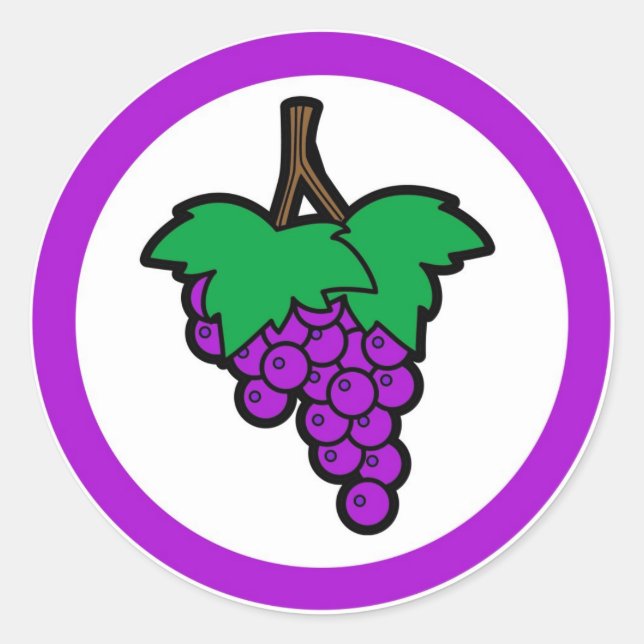 Grape flavour circle sticker labels (Front)