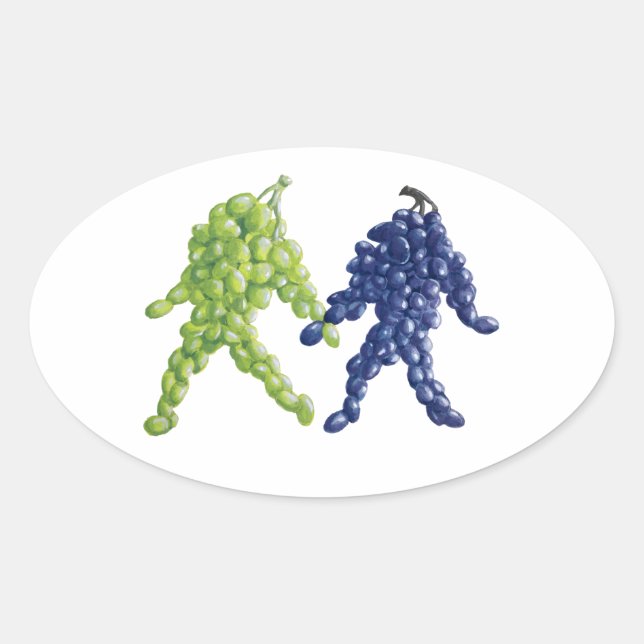 Grape Friends Oval Sticker (Front)