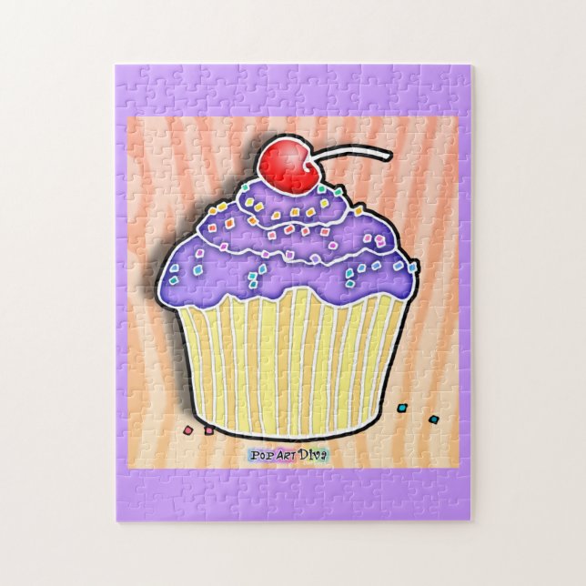 Grape Frosted Cupcake Puzzle (Vertical)