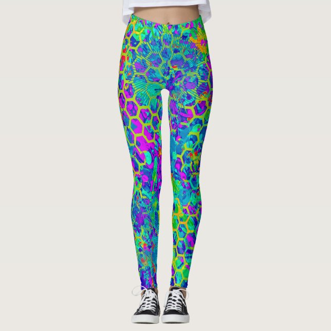 Grape Garden Abstract Leggings (Front)