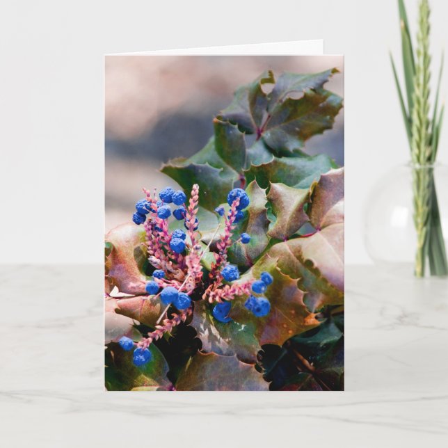 Grape Holly Holiday Card (Front)