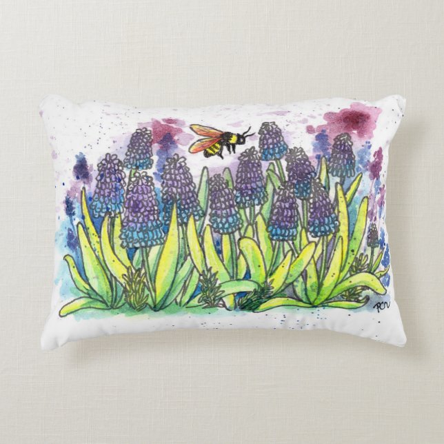 Grape Hyacinth Accent Pillow (Front)
