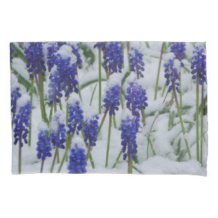 Grape Hyacinths in Snow Pillowcase
