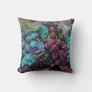 Grape Impressions Digital Art Throw Pillow