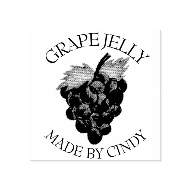 Grape Jam Jelly Fruit Preserves Homemade Canned By Rubber Stamp (Imprint)