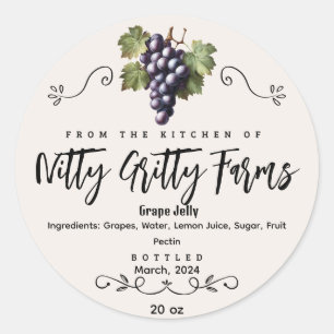 Grape Jam Jelly preserve Custom Canning Label