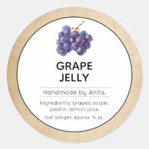 Grape Jam or Jelly Canning Jar Label