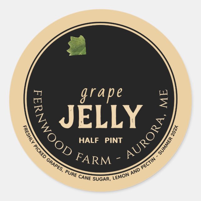 Grape Jelly Classic Round Sticker (Front)