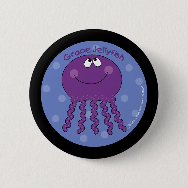 Grape Jellyfish 2 Inch Round Button (Front)
