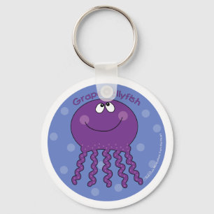 Grape Jellyfish Keychain