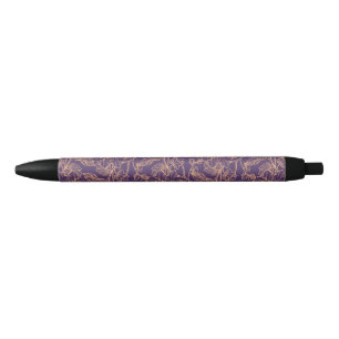 Grape Leaf Ornament Black Ink Pen