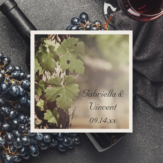 Grape Leaves Vineyard Wedding Napkin (Creator Uploaded)