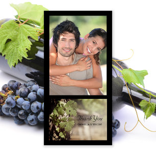 Grape Leaves Vineyard Wedding Thank You