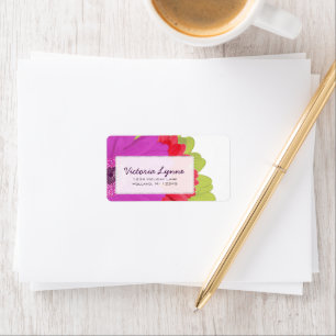Grape Lime & Hot Coral Gerber Return Address Label