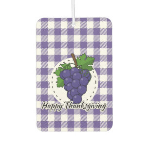 Grape on Violet Plaid - Happy Thanksgiving Air Freshener
