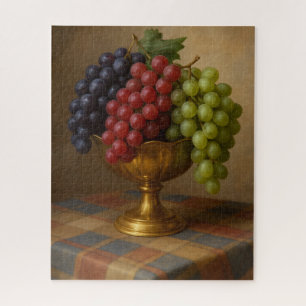 Grape Painting ,Still life Art Jigsaw Puzzle