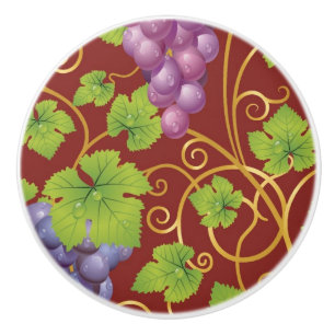 Grape Pattern Ceramic Knob