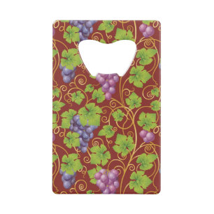 Grape Pattern Credit Card Bottle Opener