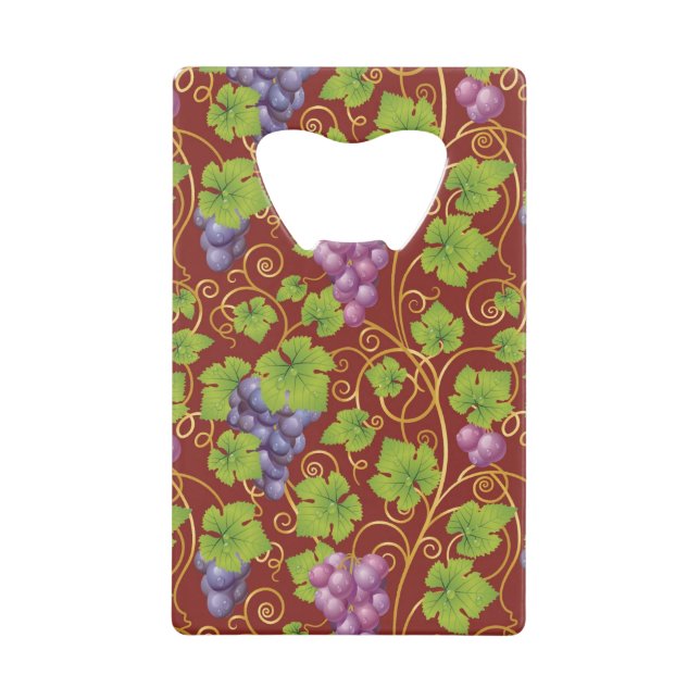 Grape Pattern Credit Card Bottle Opener (Front)