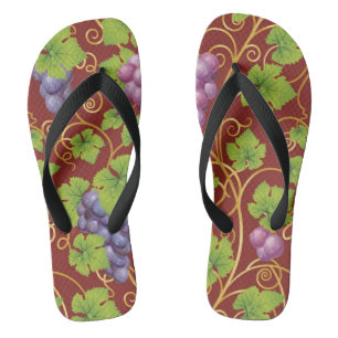 Grape Pattern Flip Flops