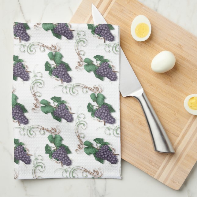 Grape pattern fruit kitchen towel (Quarter Fold)