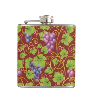 Grape Pattern Hip Flask