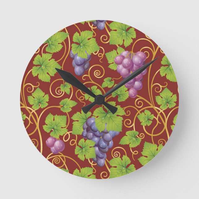 Grape Pattern Round Clock (Front)