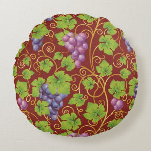 Grape Pattern Round Pillow