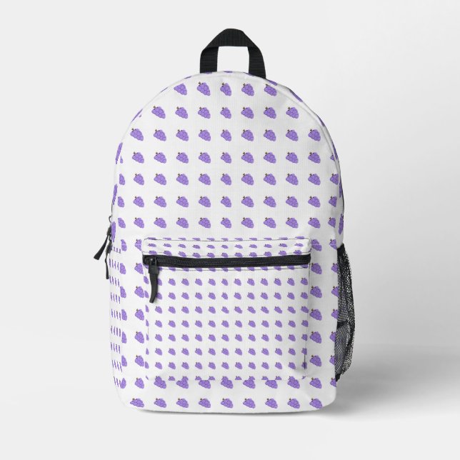 Grape patterned printed backpack (Front)