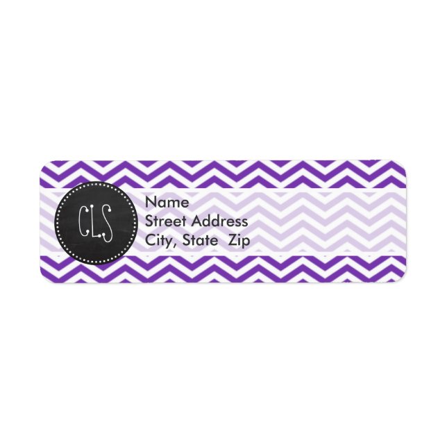 Grape Purple Chevron Stripes; Chalkboard look (Front)