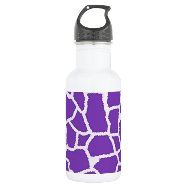 Grape Purple Giraffe Animal Print 532 Ml Water Bottle (Front)