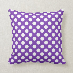 Grape Purple Polka Dots Throw Pillow