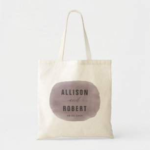 Grape Purple Watercolor Wedding Welcome Bag, Tote Bag