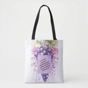 Grape Quote Tote Bag – Fresh & Inspirational 