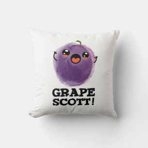 Grape Scott Funny Fruit Grape Pun Throw Pillow