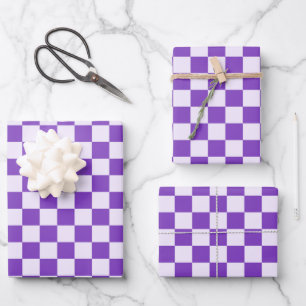 Grape soda chequerboard pattern wrapping paper sheet