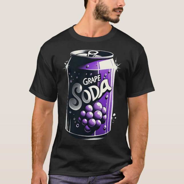 Grape Soda Distressed Print Stylish And Vibrant T-Shirt (Front)