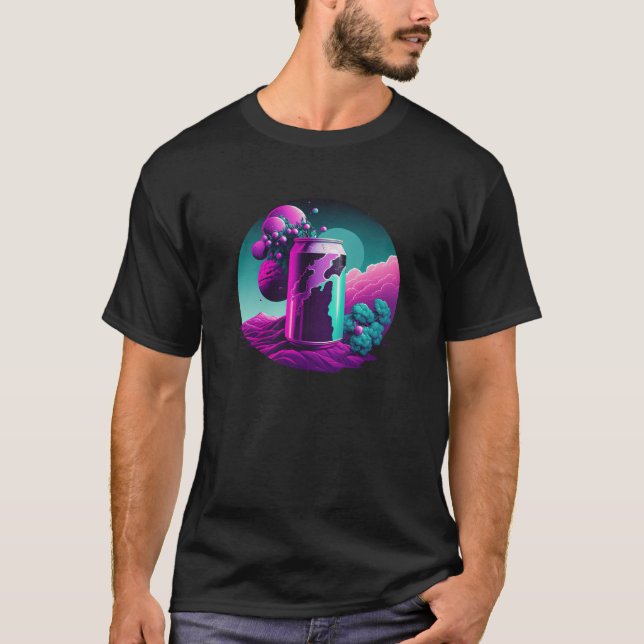 Grape Soda Synthwave 80s Retrowave Aesthetic T-Shirt (Front)