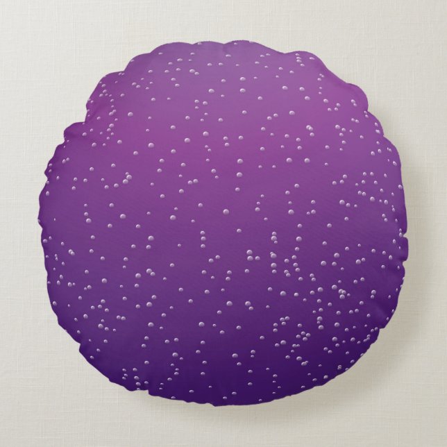 Grape Soda with Tiny Bubbles Background Art Round Pillow (Front)