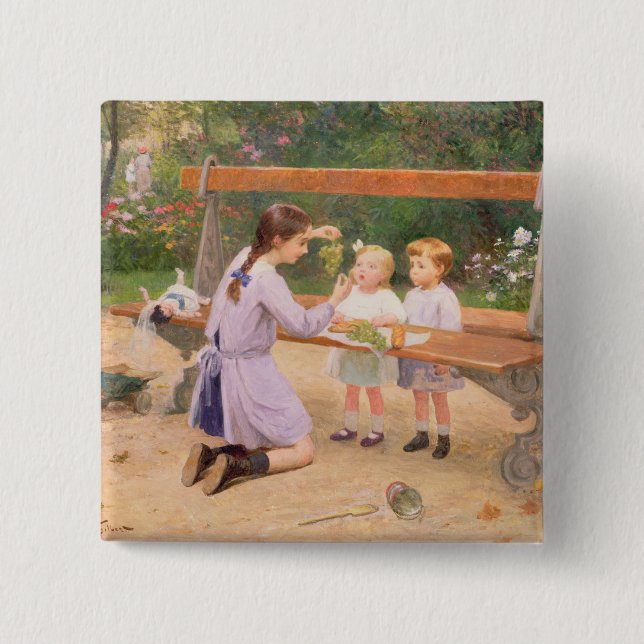 Grape tasting 2 inch square button (Front)