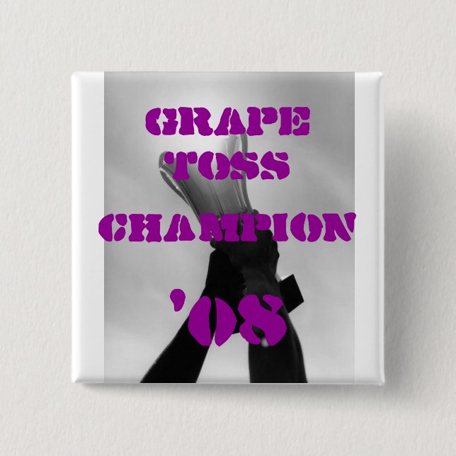 Grape Toss Champion 2 Inch Square Button (Front)